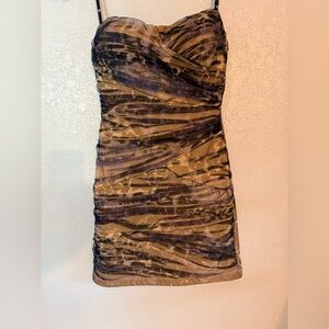 LOVE brand Chic Brown and Purple Women's Mini Dress Size 3 Free Shipping